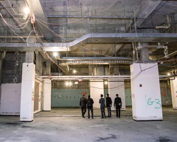 The third basement level at 28 Liberty Street, where Fosun uncovered 20-foot ceiling heights. (Photo: Kaitlyn Flannagan/ For Observer).