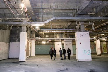 The third basement level at 28 Liberty Street, where Fosun uncovered 20-foot ceiling heights. (Photo: Kaitlyn Flannagan/ For Observer).