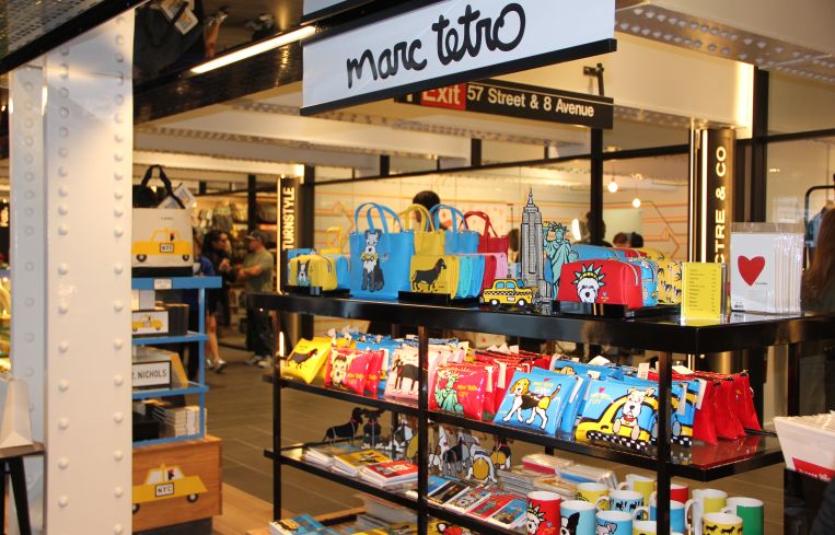 Marc Tetro merchandise at TurnStyle (Photo: Lauren Elkies Schram/ for Commerial Observer).