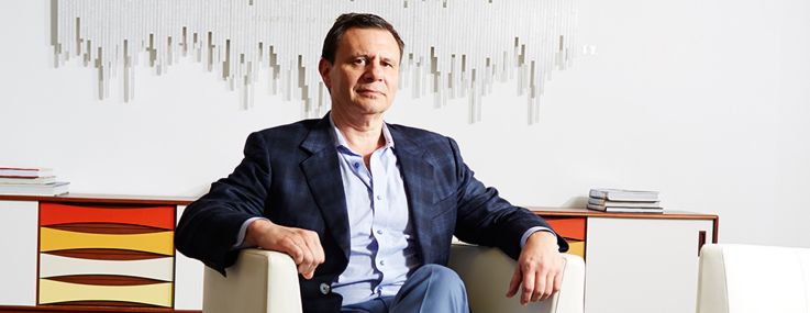 S. Lawrence Davis, CEO of Shorewood Real Estate Group, in his office at 40 Wall Street (Photo: Yvonne Albinowski/ For Commercial Observer). 