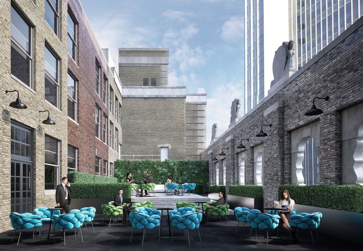 There is a lot of potential for what the outdoor terrace could become (Rendering: Avison Young). 