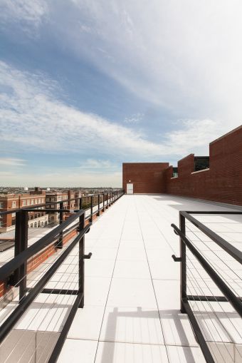 A rooftop terrace was built for the future tenants of the fourth and fifth floors at 95 Evergreen Avenue.  (Photo: Emily Assiran/Commercial Observer). 