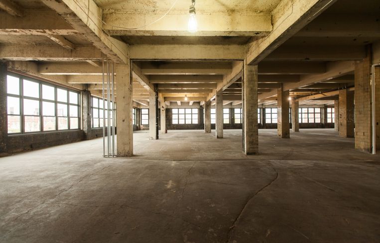 What the sescond floor of 95 Evergreen Avenue currently looks like. (Photo: Emily Assiran/Commercial Observer).