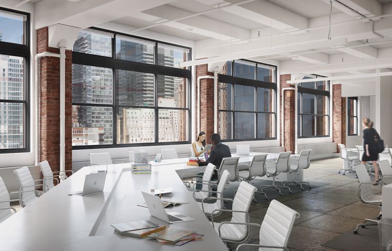 Open space layouts can be achieved in the building (Rendering:
William Macklowe Company).