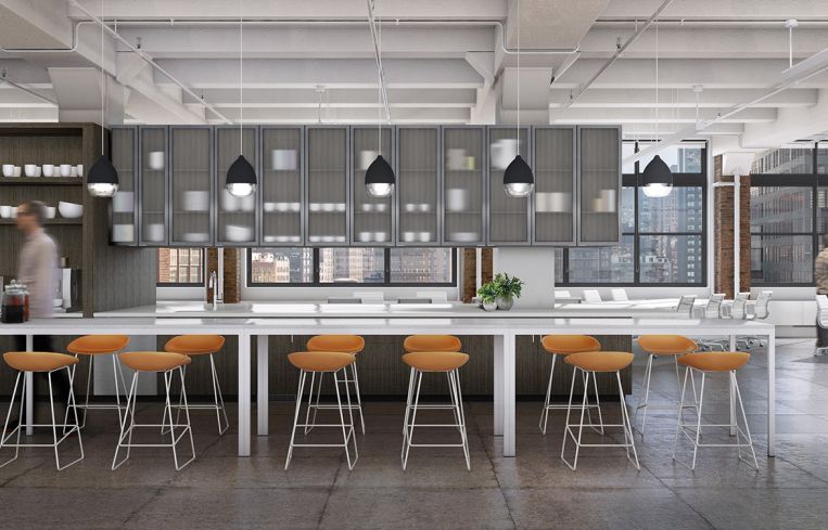 The kitchen space for the 11th floor (Rendering:
William Macklowe Company).