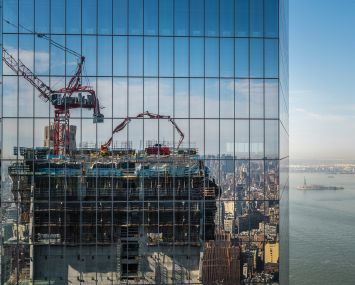 Tishman Construction, an AECOM company, is going to top out 3 World Trade Center this summer. (Photo: Sasha Maslov/ for Commercial Observer).