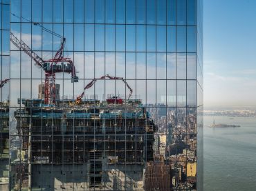Tishman Construction, an AECOM company, is going to top out 3 World Trade Center this summer. (Photo:  Sasha Maslov/ for Commercial Observer). 