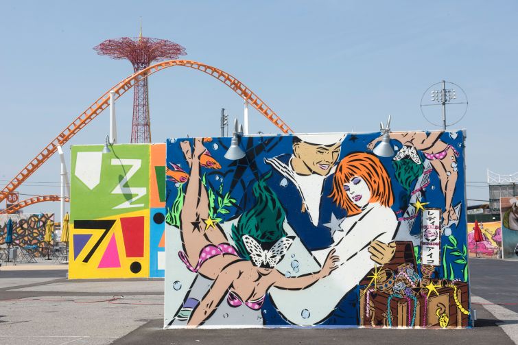 The Coney Art Walls featured street art like this piece from Lady Aiko.  (Photo: Thor Equities).  
