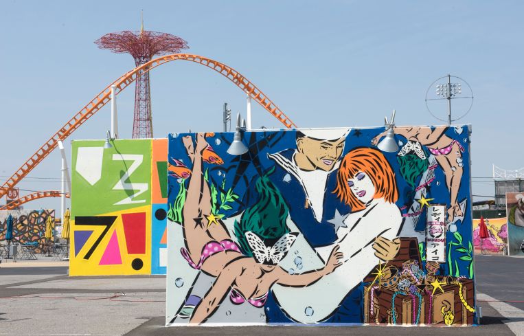 The Coney Art Walls featured street art like this piece from Lady Aiko.  (Photo: Thor Equities).