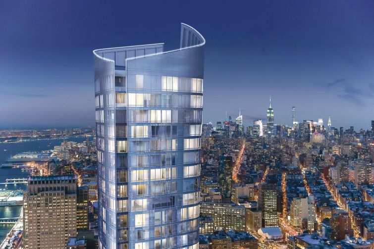 Plaza Construction is working with its old parent company, Fisher Brothers, to build a nearly 800-foot condo tower at 111 Murray Street (Photo: Douglas Elliman Real Estate).