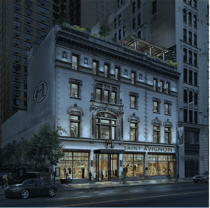 A rendering of an upgraded 218-222 West 57th Street (Rendering: marketing material by GGP and Thor). 