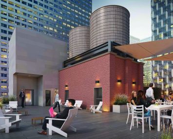 The new roof deck lounge of 45 West 45th Street (Rendering: Spivak Architects).