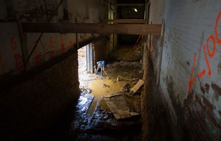 Workers excavated the cellar to increase the subterranean space (Photo: Aaron Adler /for Commercial Observer).
