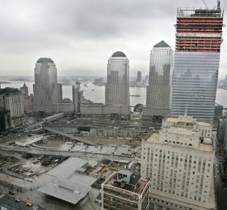 Work underway in 2005 on 7 World Trade Center, the first building to be reconstructed at the site of the 2001 World Trade Center terrorist attacks Photo: Stephen Chernin/Getty Images).