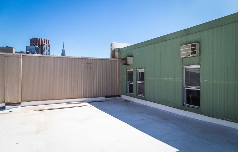 The penthouse wall will be replaced by French terrace doors (Photo: Kaitlyn Flannagan/ For Commercial Observer).