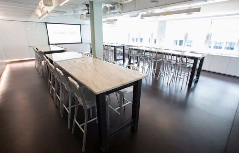 The common area at the new ESRT offices at 111 West 33rd Street. Photo: Aaron Adler/ for Commercial Observer.