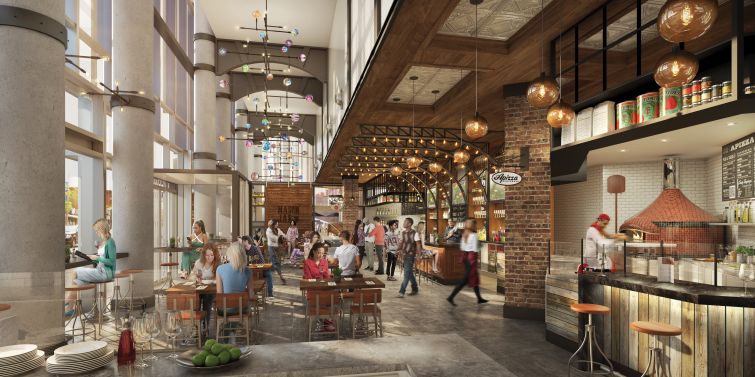 Rendering of Gotham Market at The Ashland in Fort Greene, Brooklyn.