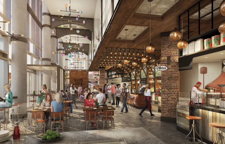 Rendering of Gotham Market at The Ashland in Fort Greene, Brooklyn.