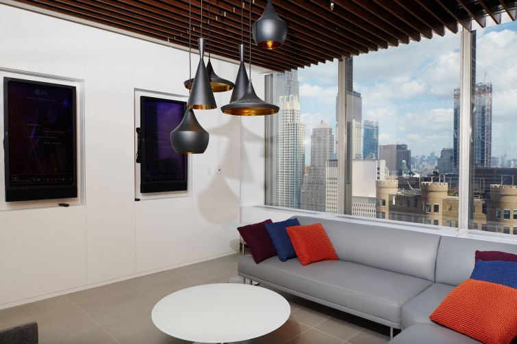 Relaxing common spaces are made with contemporary designs. Photo: Yvonne Albinowski/For Commercial Observer