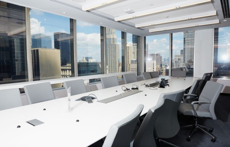 The conference room is acoustically sealed. Photo: Yvonne Albinowski/For Commercial Observer