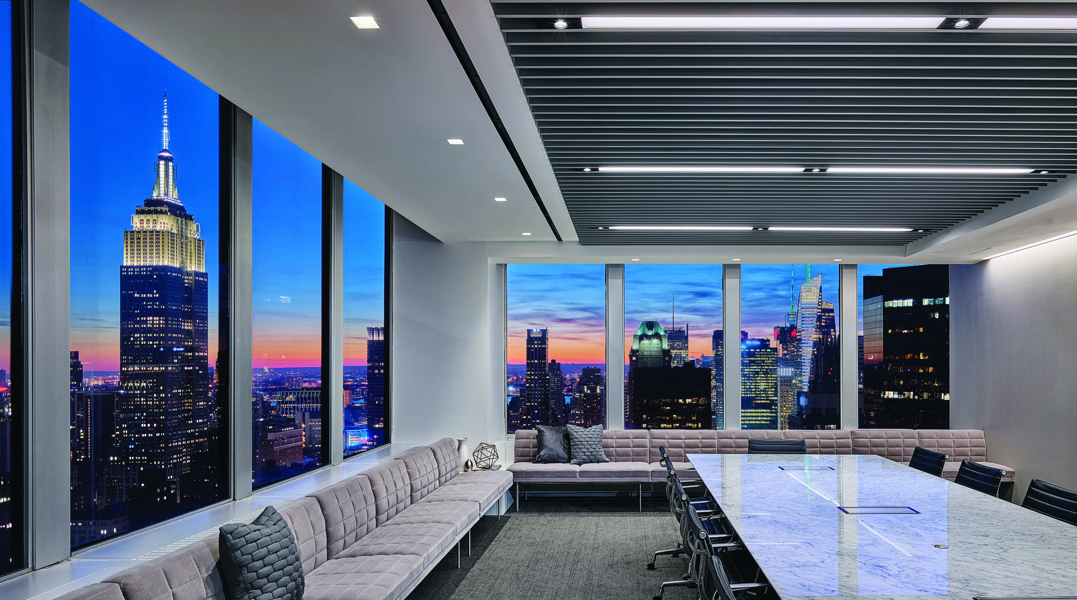 A night time view of the city from Polsinelli's conference room. Photo: Polsinelli. 