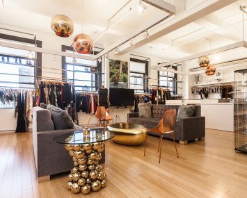 The fashion room at Alison Brod's New York City Office. Photo: Emily Assiran For Commercial Observer.