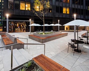 L&L updated its public plaza at 600 Third Avenue to have a vibrant environment around the building. Photo: Alan Schindler.