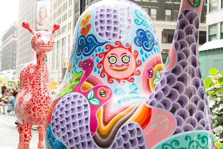 The Garment District Alliance unveiled 11 large-scale sculptures by Hung Yi in the area's public plazas. Photo: James Maher