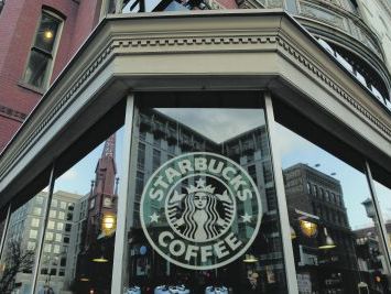 A Starbucks storefront.