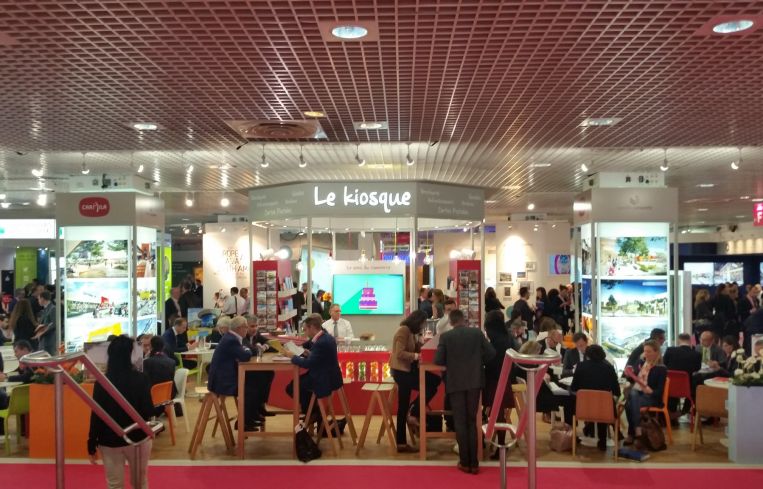 A scenic shot of the booths at MAPIC, where more than 8,000 people attended. Photo: Lauren Elkies Schram.