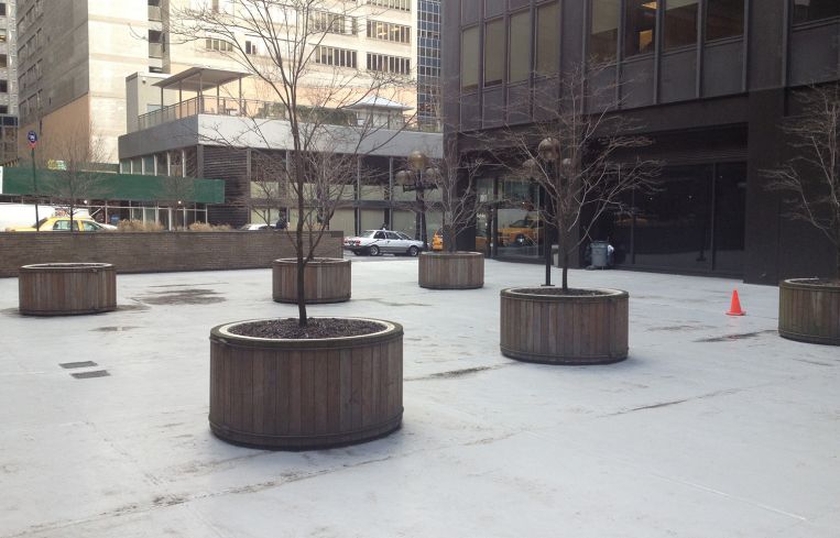 A shot from the back of the former plaza looking towards the street. Photo: Alan Schindler.