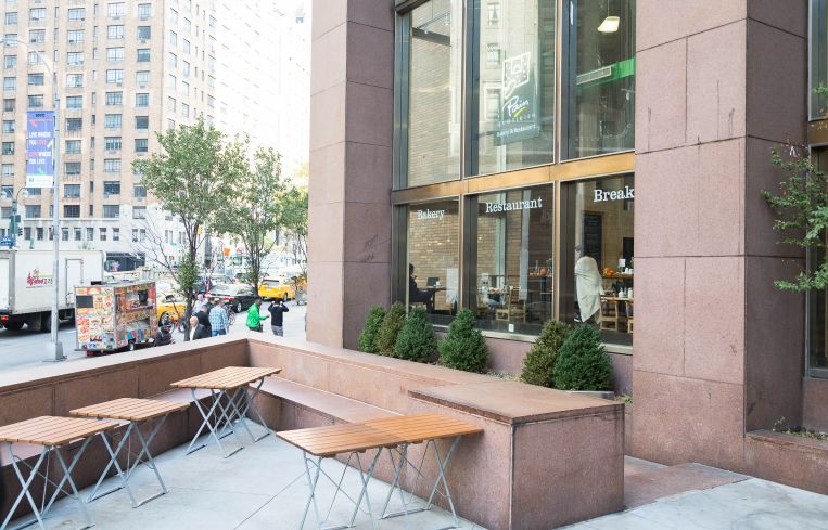 The outdoor seating area at 3 Park Avenue with be updated as well. Photo: Kaitlyn Flannagan/ Commercial Observer.