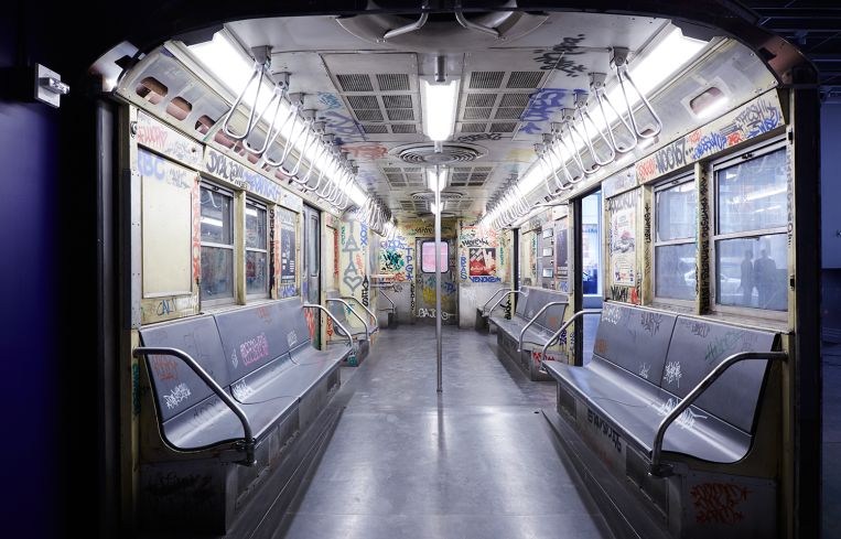 Ascis used the train car as a place for people to try on shoes. Photo: Yvonne Albinowski/For Commercial Observer.