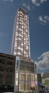 Rendering of the Moxy Hotel at 105 West 28th Street.