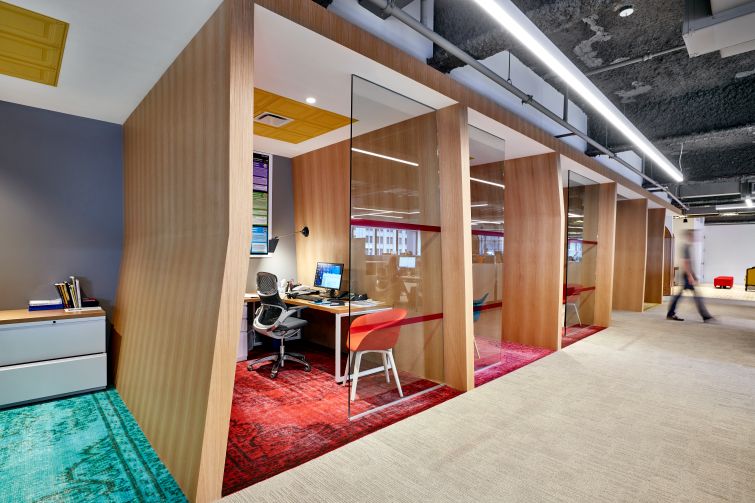 Private offices don't have doors for greater transparency. Photo: Garrett Rowland.