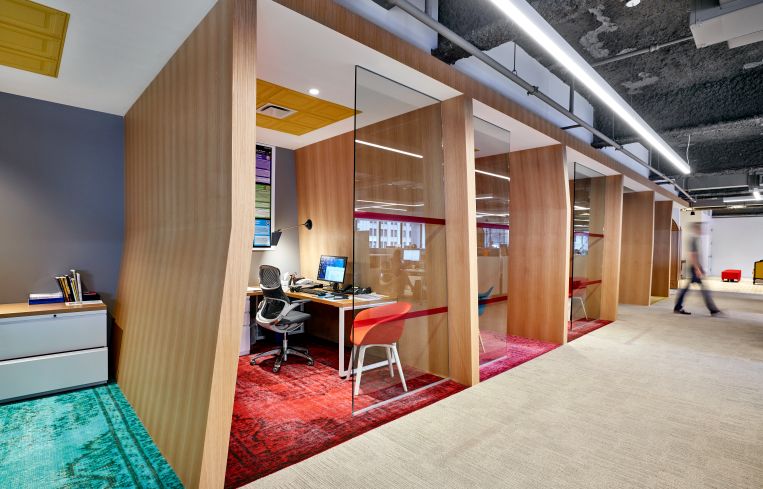 Private offices don't have doors for greater transparency. Photo: Garrett Rowland.