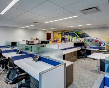 The office has about 16 work stations.