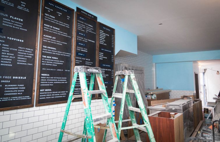Inside Snowdays first Brooklyn location, which is under construction. 
Photo: Kaitlyn Flannagan for Commercial Observer. 