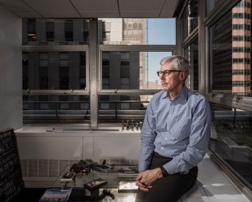 Scott Frank in his offices at 80 Pine Street. Photo: Sasha Maslov