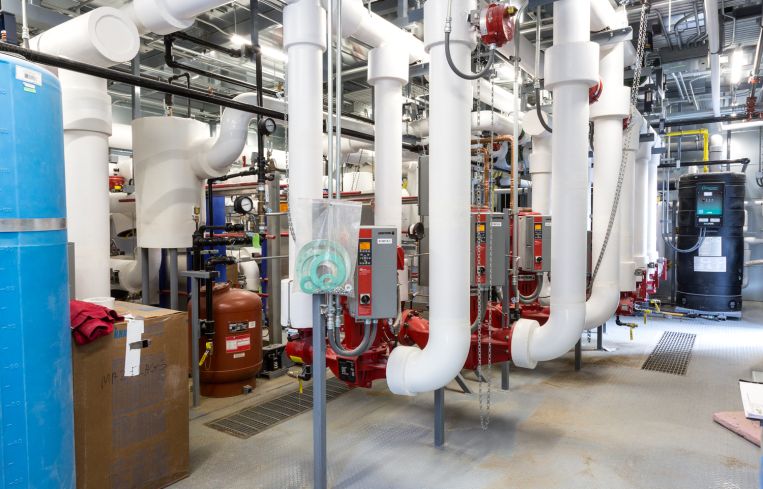 Prefabricated mechanical rooms sit on the roof. Photo: Melissa Goodwin/For Commercial Observer