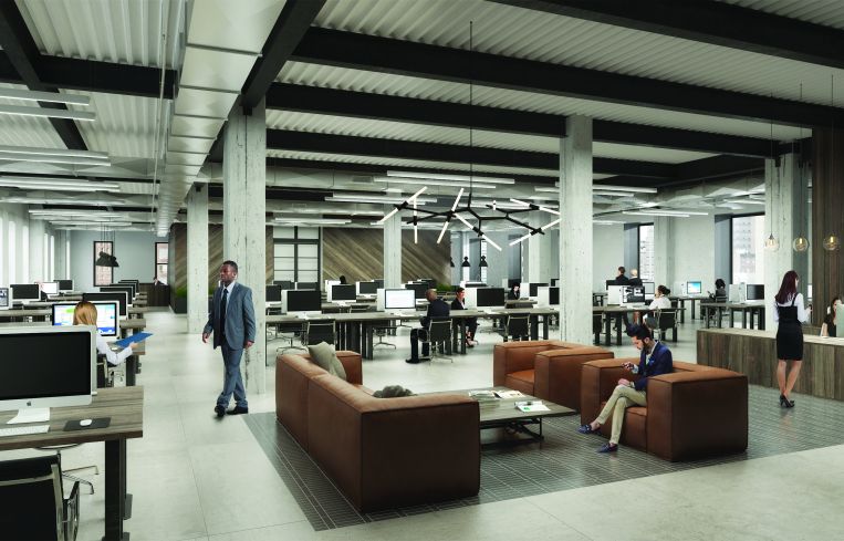 A look at the high ceilings of the space.