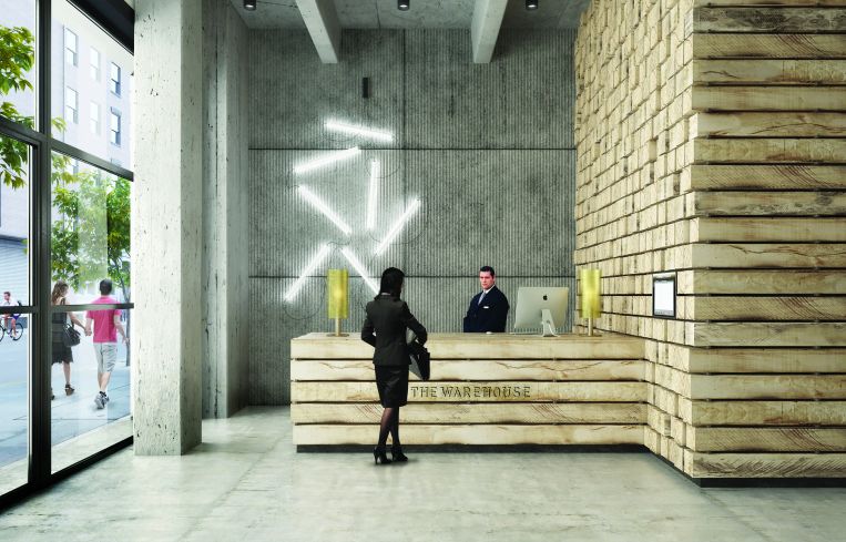 The lobby designed by Morris Adjmi.