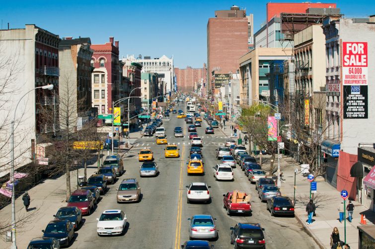 Looking west on Harlem's 125th Street from the Metro North station. Photo: Getty Images.