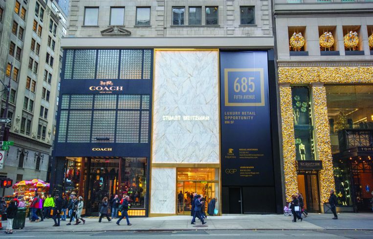 Coach and Stuart Weitzman at 685 Fifth Avenue. Photo: Thor Equities