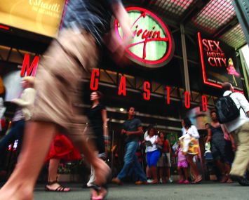 The Virgin Megastore in Times Square closed in June 2009, as the chain shuttered all 23 of its North America locations. Photo: Spencer Platt/For Getty Images