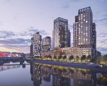 Somerset's planned four-tower building at 101 Lincoln Avenue in the South Bronx. Rendering: Hill West Architects