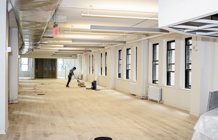 An office space that is being prebuilt at 40 Exchange Place. Photo: Robert Paul Cohen/For Commercial Observer