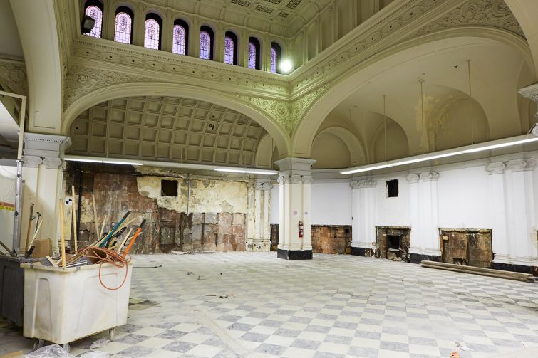 The old Assembly Hall event space will be revamped for possibly a restaurant space or high-end retailer. Photo: Yvonne Albinowski/For Commercial Observer