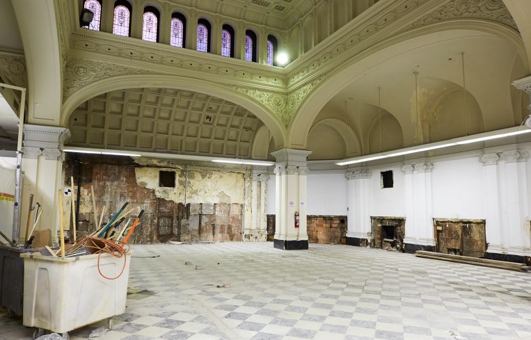 The old Assembly Hall event space will be revamped for possibly a restaurant space or high-end retailer. Photo: Yvonne Albinowski/For Commercial Observer