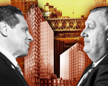 Andrew Cuomo (left) cemented himself as a friend to the Building and Construction Trades Council (headed by Gary LaBarbera, on the right) when he signed off on a new 421a program that required minimum wages for large projects.